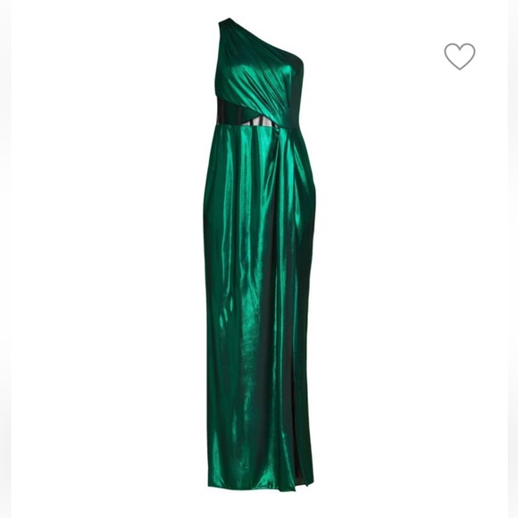 NWT Marchesa Notte Green Foil Gown - Picture 3 of 3